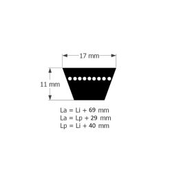   *17X1050LI/1090LP B41.5  SKF   ( PHG B41.5 SKF Ékszíj  normál profilú burkolt )