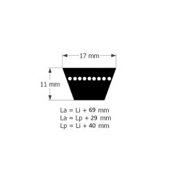   *17X1320LI/1360LP B52  SKF   ( PHG B52 SKF Ékszíj  normál profilú  burk )